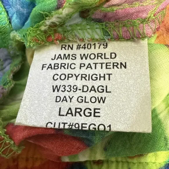 Jams World Day Glow Dress Women Size L V-Neck Knee Length‎ Floral Hawaii Pockets - Picture 9 of 9